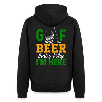 Golf golf club golfer golfer gift - Unisex Premium Organic Zip Hoodie - black - Back - Nico (187cm)