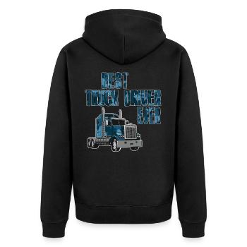 Meilleur chauffeur de camion de tous les temps - Veste à capuche bio Premium Unisexe - noir - Dos - Nico (187cm)