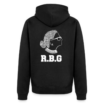 RBG Feministin Ruth Bader Ginsburg RBG Zitat Mädchen - Unisex Premium Bio Zip Hoodie - Schwarz - Hinten - Nico (187cm)