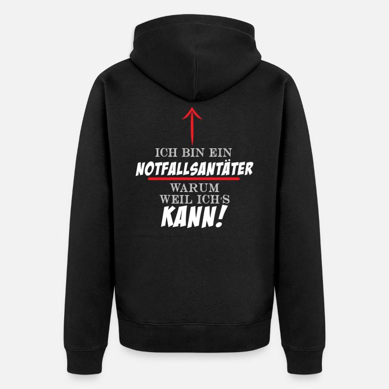 Ich bin ein Notfallsanitäter - Unisex Premium Bio Zip Hoodie - Schwarz