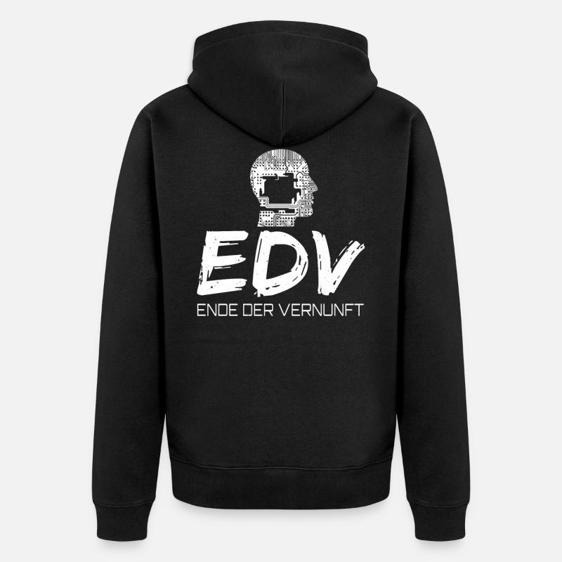EDV - Ende Der Vernunft - Unisex Premium Bio Zip Hoodie - Schwarz