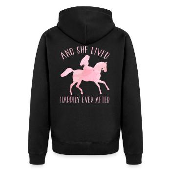 Équitation équestre poney équestre cadeau équestre - Veste à capuche bio Premium Unisexe - noir - Dos - Nico (187cm)