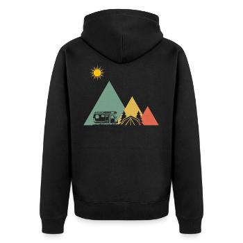 Camper Camping Camping Mountains - Unisex Premium Organic Zip Hoodie - black - Back - Nico (187cm)