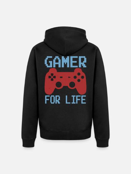 Gamer For Life - Unisex Premium Organic Zip Hoodie - black