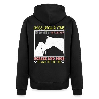 Équitation équestre poney équestre cadeau équestre - Veste à capuche bio Premium Unisexe - noir - Dos - Nico (187cm)