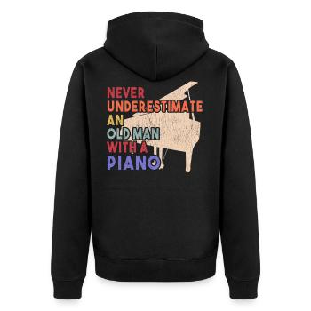 Piano pianiste piano piano à queue cadeau de clavier - Veste à capuche bio Premium Unisexe - noir - Dos - Nico (187cm)