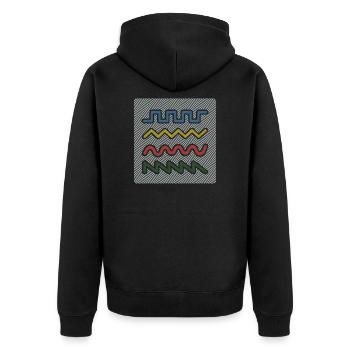 Synthesizer Waveforms - Unisex Premium Organic Zip Hoodie - black - Back - Nico (187cm)