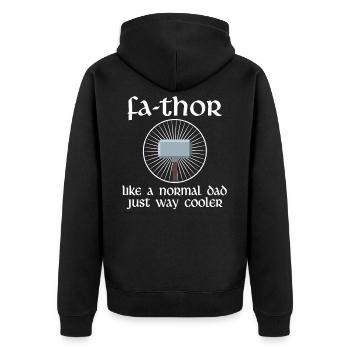 Wikinger Papa Thor Vater Geschenk - Unisex Premium Bio Zip Hoodie - Schwarz - Hinten - Nico (187cm)