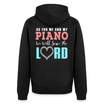 Piano Piano Piano Piano Piano Clavier - Veste à capuche bio Premium Unisexe - noir - Dos - Nico (187cm)
