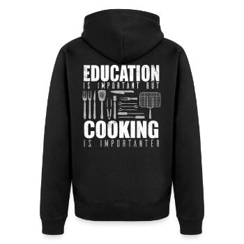 Cuisinier cuisinier cuisinier chef cuisinier - Veste à capuche bio Premium Unisexe - noir - Dos - Nico (187cm)