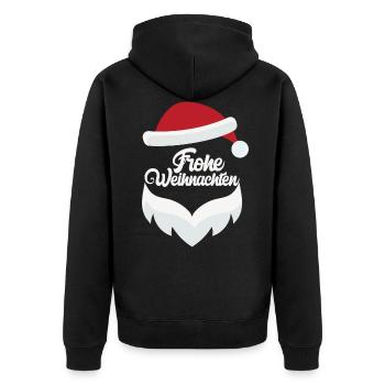 frohe Weihnachten Familie Advent Weihnachtsmann - Unisex Premium Bio Zip Hoodie - Schwarz - Hinten - Nico (187cm)