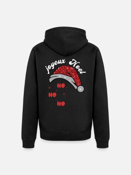 Joyeux Noël - Unisex Premium Organic Zip Hoodie - black