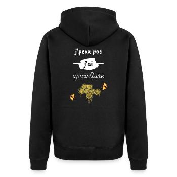 J'peux pas j'ai apiculture ! cadeau apiculture - Veste à capuche bio Premium Unisexe - noir - Dos - Nico (187cm)