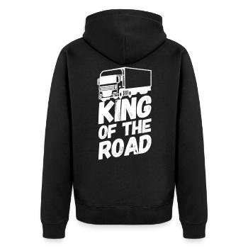 Truck driver truck truck king - Unisex Premium Organic Zip Hoodie - black - Back - Nico (187cm)