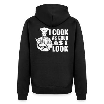 Cuisinier cuisinier cuisinier chef cuisinier - Veste à capuche bio Premium Unisexe - noir - Dos - Nico (187cm)
