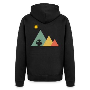 Drums Drummer Mountains - Veste à capuche bio Premium Unisexe - noir - Dos - Nico (187cm)