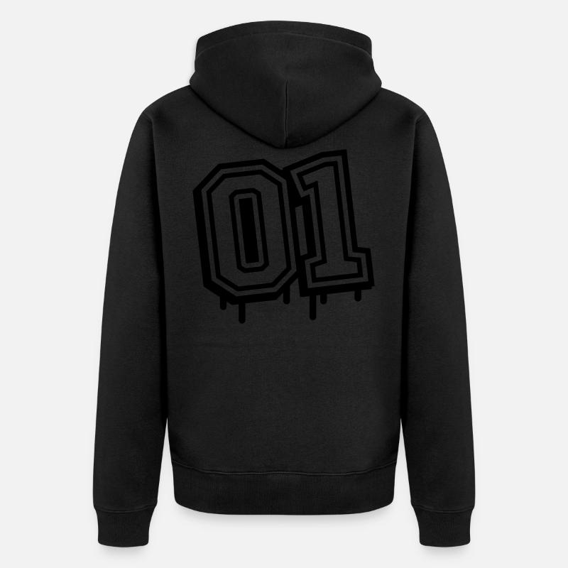 01 un numéro 1 - Veste à capuche bio Premium Unisexe - noir
