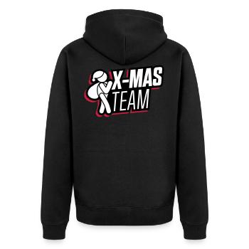 weihnachten xmas team christmas - Unisex Premium Bio Zip Hoodie - Schwarz - Hinten - Nico (187cm)