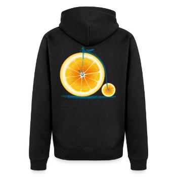 Orange vintage vieux vélo avec rétro cycle Cadre - Veste à capuche bio Premium Unisexe - noir - Dos - Nico (187cm)