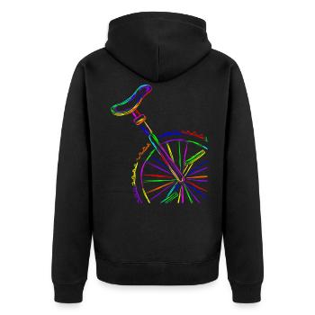Colorful Stroke Unicycle - Unisex Premium Organic Zip Hoodie - black - Back - Nico (187cm)