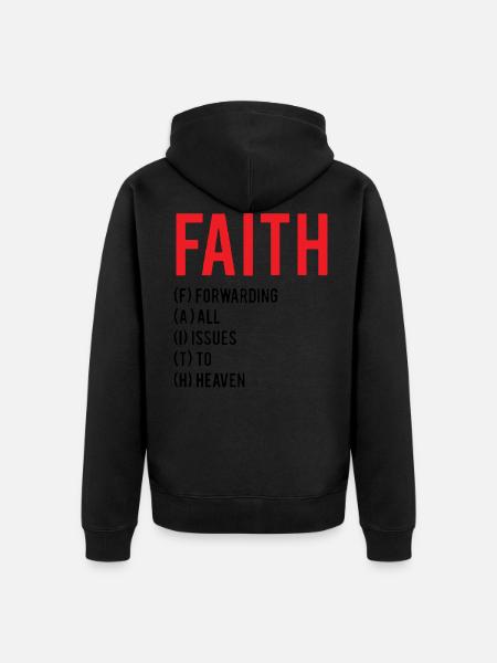 FAITH - Unisex Premium Organic Zip Hoodie - black