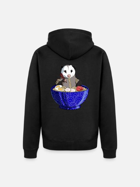 Opposum Ramen - Unisex Premium Bio Zip Hoodie - Schwarz