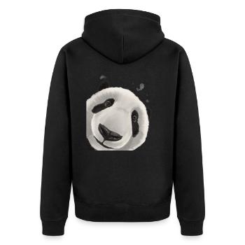 Panda ours curieux - Veste à capuche bio Premium Unisexe - noir - Dos - Nico (187cm)