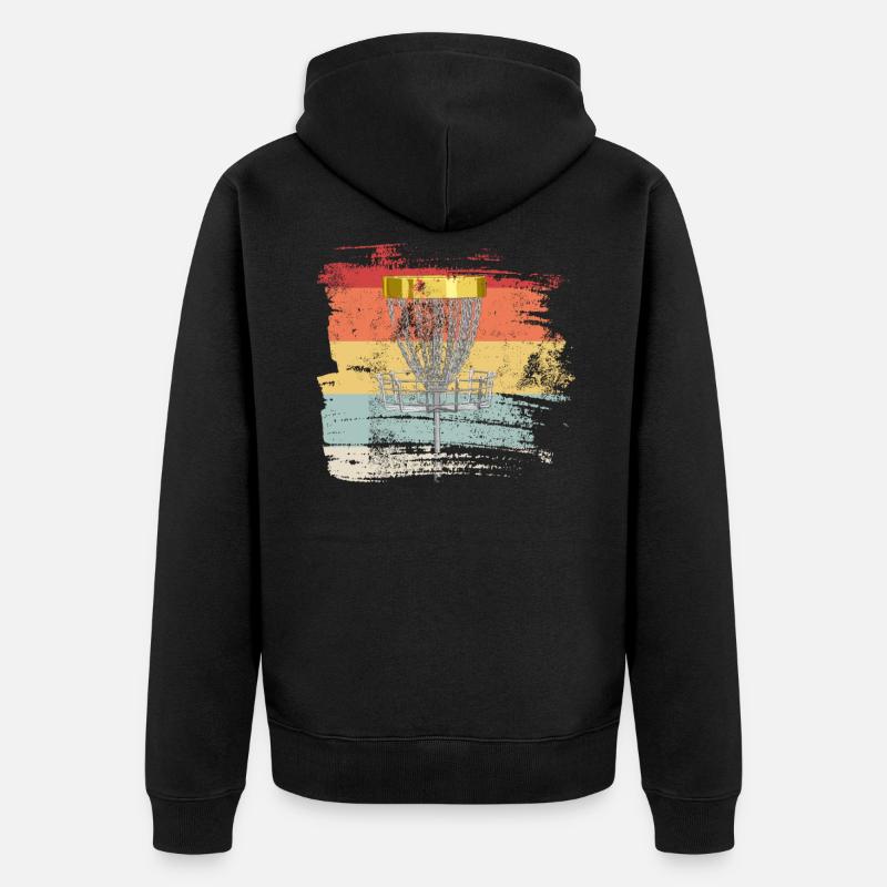 Rétro disc golf - Veste à capuche bio Premium Unisexe - noir