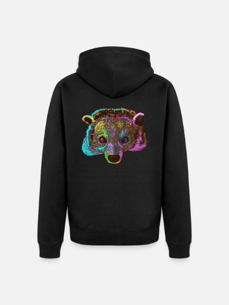 Splash Binturong Animal - Unisex Premium Organic Zip Hoodie - black