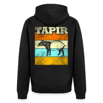 tapir - Unisex Premium Organic Zip Hoodie - black - Back - Nico (187cm)