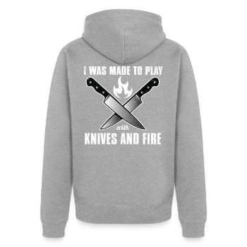 Cooking chef kitchen cook food gift - Unisex Premium Organic Zip Hoodie - heather grey - Back - Nico (187cm)
