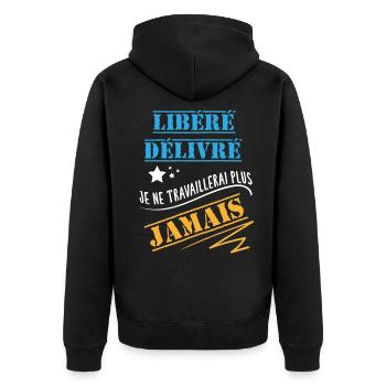 Libéré Délivré Retraité - Veste à capuche bio Premium Unisexe - noir - Dos - Nico (187cm)
