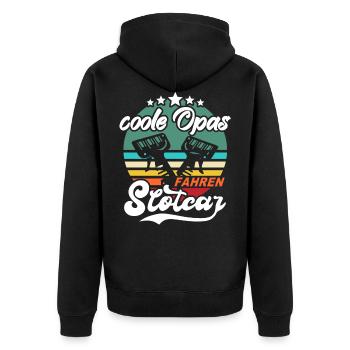 Slotcars Grandpa Slotcar saying Slot Car Autorennbahn - Unisex Premium Organic Zip Hoodie - black - Back - Nico (187cm)
