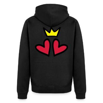coeur couronne coeur amour symbole - Veste à capuche bio Premium Unisexe - noir - Dos - Nico (187cm)