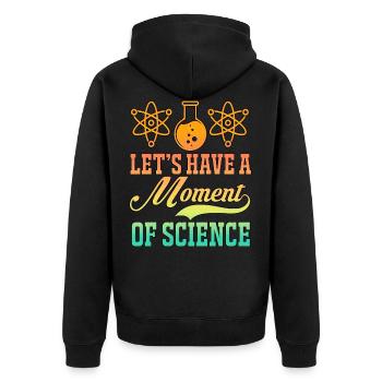 Science Physics Chemistry Nerd Geek Science Atom - Unisex Premium Organic Zip Hoodie - black - Back - Nico (187cm)