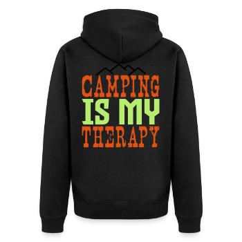 Le camping est ma thérapie - Veste à capuche bio Premium Unisexe - noir - Dos - Nico (187cm)
