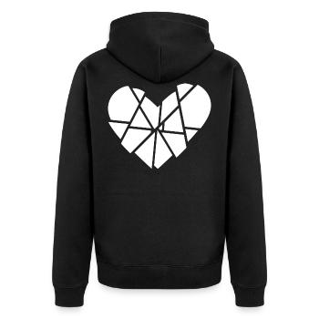 Coeur Brisé Éclats Éclats Anti Saint Valentin - Veste à capuche bio Premium Unisexe - noir - Dos - Nico (187cm)