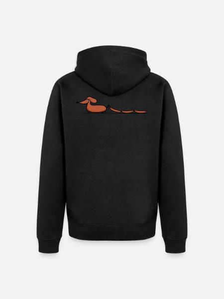 Dackel mit Würstchen - Unisex Premium Bio Zip Hoodie - 