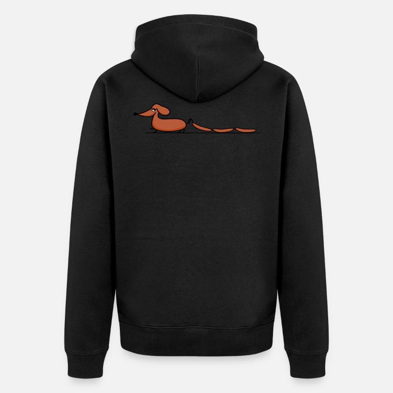 Dackel mit Würstchen - Unisex Premium Bio Zip Hoodie - undefined
