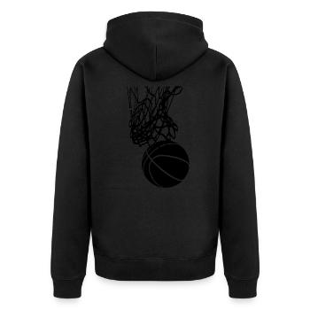 Basket- basketball, filet de basket, panier de basket, swish - Veste à capuche bio Premium Unisexe - noir - Dos - Nico (187cm)