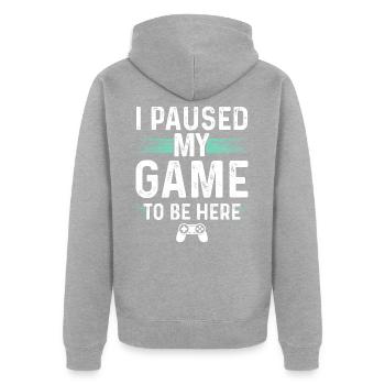 Jeu Nerd Gamer Geek Console cadeau - Veste à capuche bio Premium Unisexe - gris chiné - Dos - Nico (187cm)