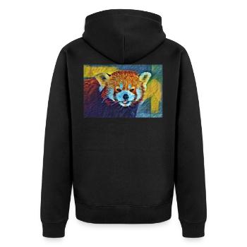 Red Panda Stare In Slumber - Unisex Premium Organic Zip Hoodie - black - Back - Nico (187cm)