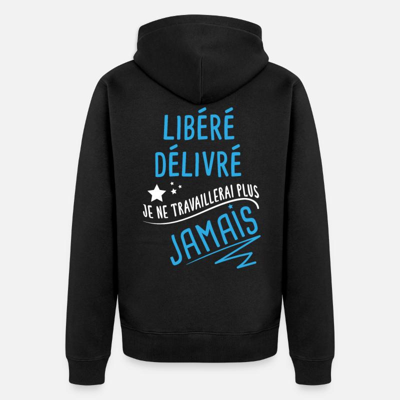 libéré délivré retraite - Veste à capuche bio Premium Unisexe - noir