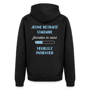 retraite homme - Veste à capuche bio Premium Unisexe - noir - Dos - Nico (187cm)
