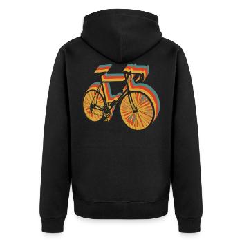 Rétro Vintage Vélo Vélo De Course Vélo de course - Veste à capuche bio Premium Unisexe - noir - Dos - Nico (187cm)