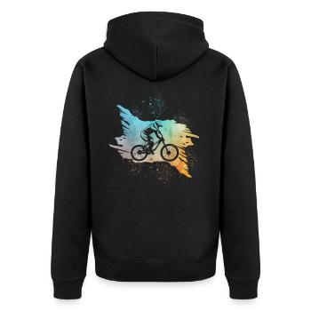Mountain bike mobile Vélo Downhill Vélo - Veste à capuche bio Premium Unisexe - noir - Dos - Nico (187cm)