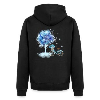 Fleurs Fleurs Dames Vélo Vélo Dames - Veste à capuche bio Premium Unisexe - noir - Dos - Nico (187cm)