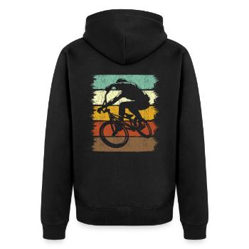Old Vintage VTT vélo motif vélo BMX - Veste à capuche bio Premium Unisexe - noir - Dos - Nico (187cm)