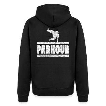 Parkour Freerunning Sport Sport Sports extrêmes - Veste à capuche bio Premium Unisexe - noir - Dos - Nico (187cm)