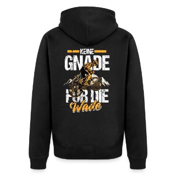 Keine Gnade Für Die Wade Fahrrad Spruch - Unisex Premium Bio Zip Hoodie - Schwarz - Hinten - Nico (187cm)